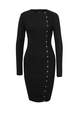 LOST INK  BODYCON RIB DRESS WITH SNAP BUTTONS