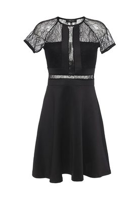 LOST INK  PENELOPE SHORT SLEEVE LACE & SCUBA DRESS